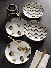 Black/White Patterned Side Plates Set of 4 - Image 1 of 4