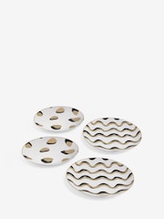 Black/White Patterned Side Plates Set of 4 - Image 4 of 4