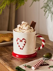 Red Candy Cane Heart Mug - Image 1 of 4