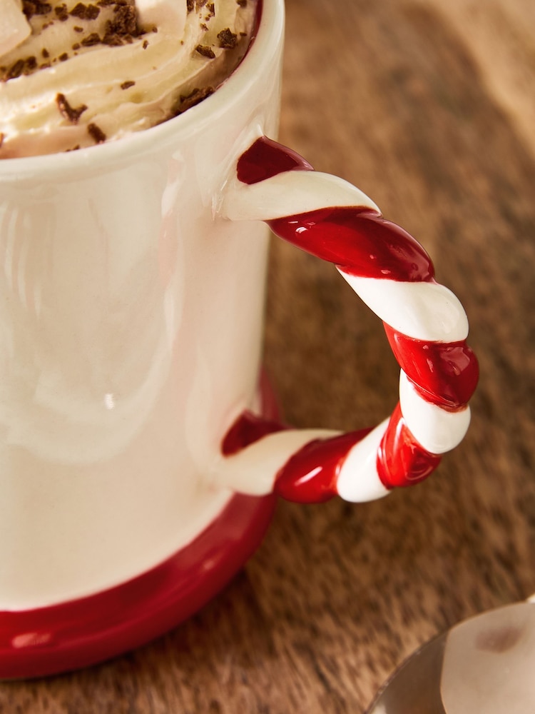 Red Candy Cane Heart Mug - Image 2 of 4