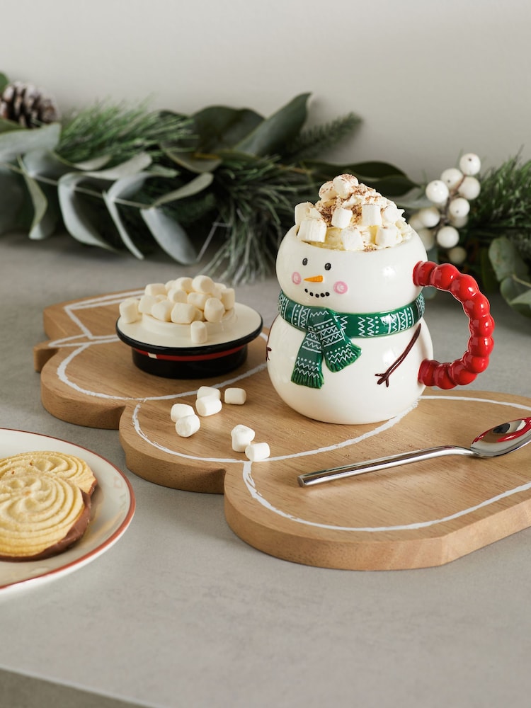 White Christmas Snowman Lidded Mug - Image 1 of 6