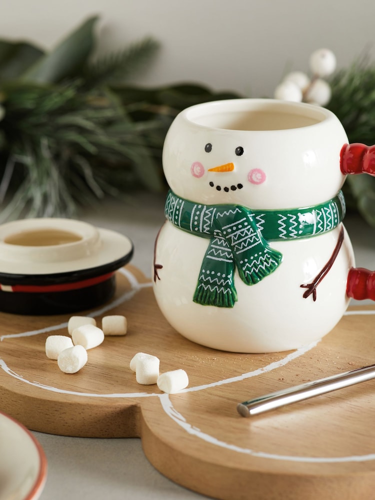 White Christmas Snowman Lidded Mug - Image 4 of 6