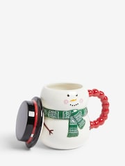 White Christmas Snowman Lidded Mug - Image 6 of 6