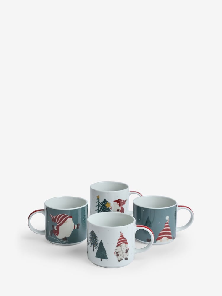Green Christmas Gonk Stacking Mugs Set of 4 - Image 5 of 5