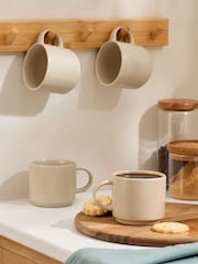 Set of 4 Light Natural Speckle Oakley Mugs - Image 1 of 3