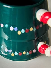Green Christmas Tree with Santa Spoon Mug - Image 3 of 5
