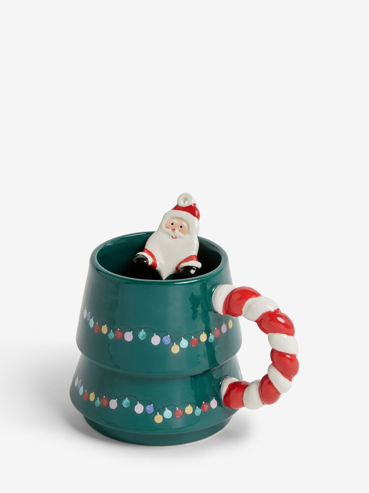 Green Christmas Tree with Santa Spoon Mug - Image 5 of 5
