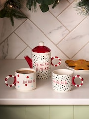 Red Christmas Tea for Two Teapot and Mug Set - Image 2 of 5