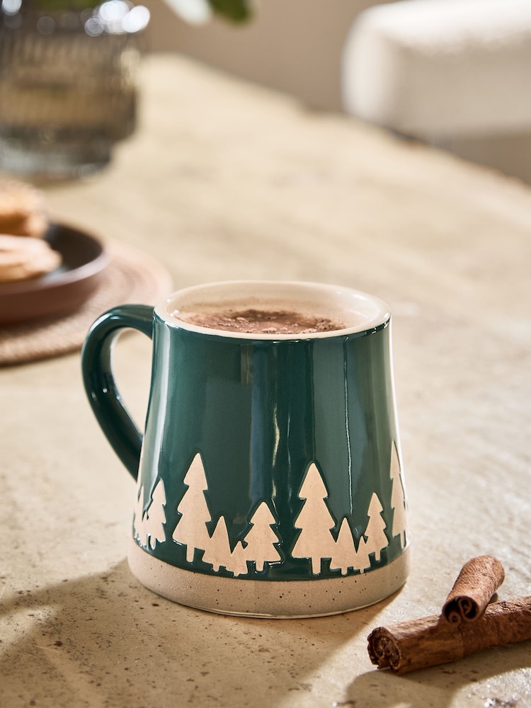 Green Scandi Trees Mug - Image 1 of 4