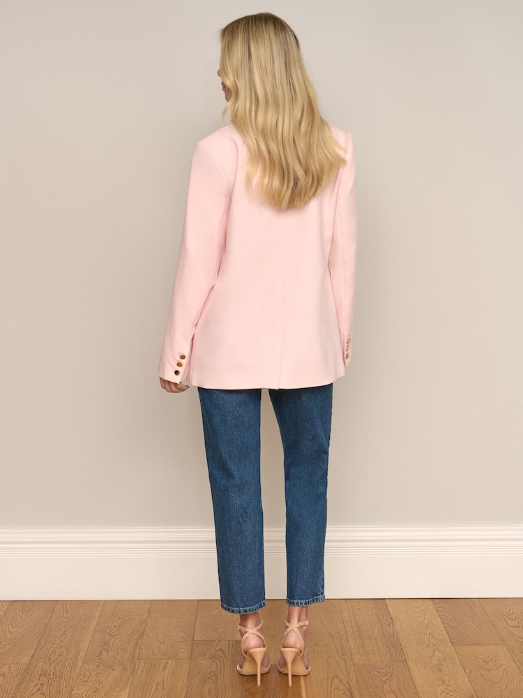 Society 8 Isabella Pink 1 Button Blazer - Image 2 of 4 Society 8 Isabella Pink 1 Button Blazer - Image 2 of 4