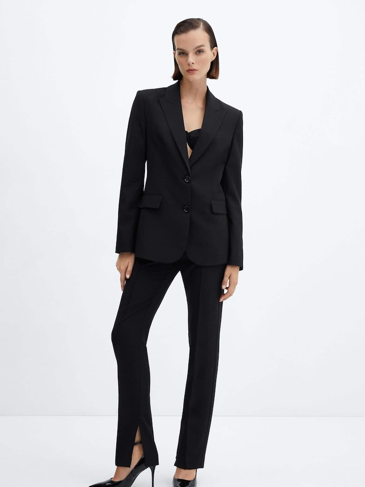 Mango Black Side Split Suit Trousers - Image 2 of 6