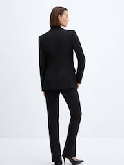 Mango Black Side Split Suit Trousers - Image 3 of 6