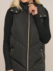 Society 8 Freya Black Puffer Gilet - Image 4 of 4