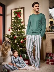 Seraphine Green Stripe Family Matching Christmas Pyjamas Set - Image 1 of 7