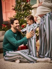 Seraphine Green Stripe Family Matching Christmas Pyjamas Set - Image 3 of 7