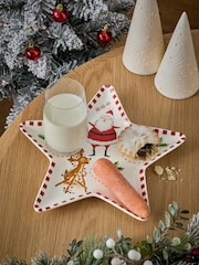 Red Christmas Eve Star Shaped Plate - Image 1 of 6