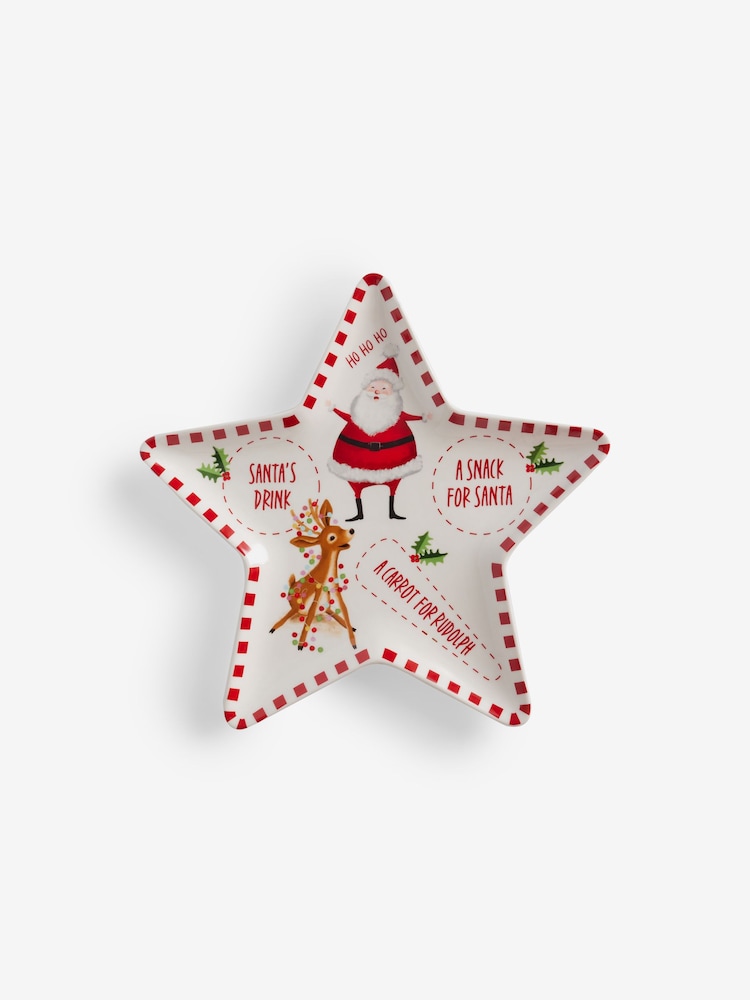 Red Christmas Eve Star Shaped Plate - Image 6 of 6