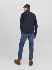 JACK & JONES Blue 1/4 Zip Up Knitted Jumper - Image 2 of 6