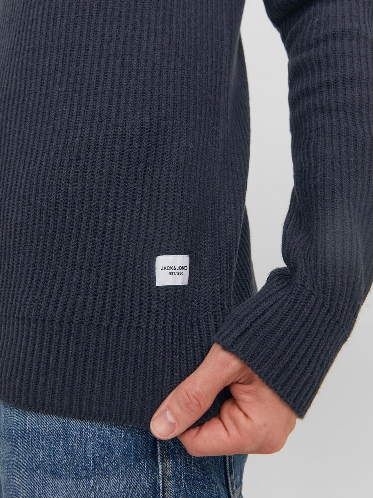 JACK & JONES Blue 1/4 Zip Up Knitted Jumper - Image 5 of 6