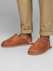 JACK & JONES Brown Borg Lined Slippers - Image 2 of 2