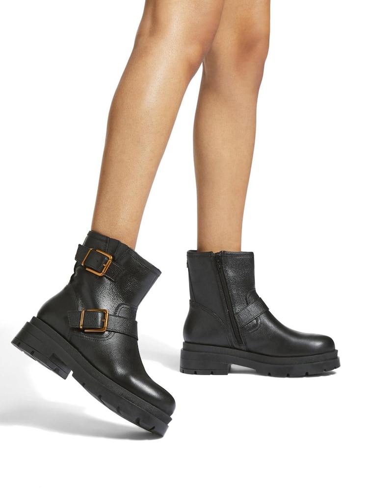 Kurt Geiger London Brixton Biker Black Boots - Image 1 of 5