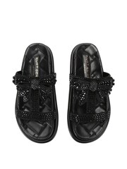 Kurt Geiger London Orson Crystal Drench Bow Black Sandals - Image 4 of 5