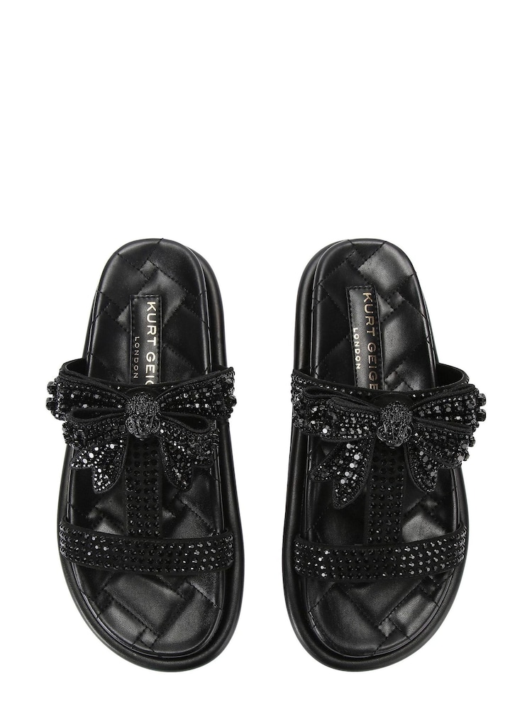 Kurt Geiger London Orson Crystal Drench Bow Black Sandals - Image 5 of 5 Kurt Geiger London Orson Crystal Drench Bow Black Sandals - Image 5 of 5