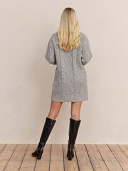 Society 8 Constance Grey Cable Knit Tunic Dress - Image 3 of 5