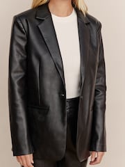 Society 8 Claret Black PU Blazer - Image 4 of 5