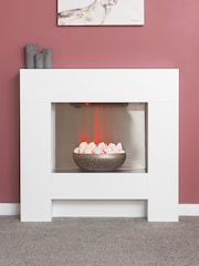 Adam White Cubist Electric Fireplace Suite - Image 1 of 4
