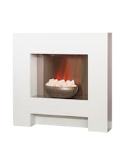 Adam White Cubist Electric Fireplace Suite - Image 2 of 4