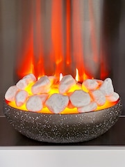 Adam White Cubist Electric Fireplace Suite - Image 3 of 4