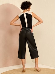 Love & Roses Black Petite Faux Leather Culotte Trousers - Image 3 of 4