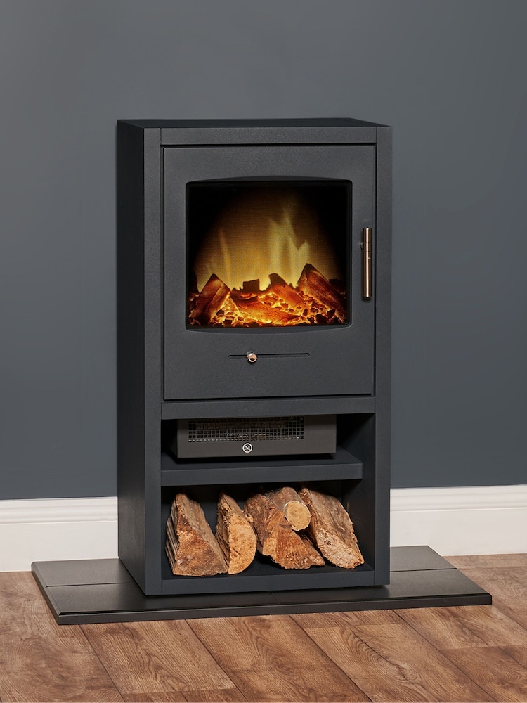 Acantha Grey Bergen XL Charcoal Electric Stove - Image 1 of 4 Acantha Grey Bergen XL Charcoal Electric Stove - Image 1 of 4