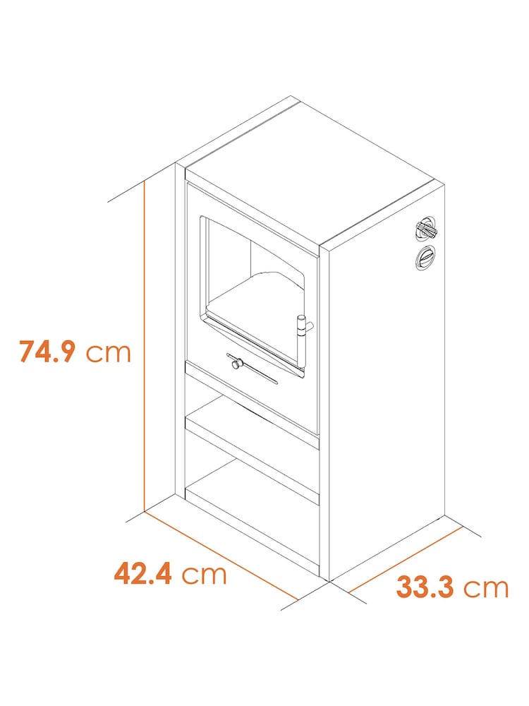 Acantha Grey Bergen XL Charcoal Electric Stove - Image 4 of 4