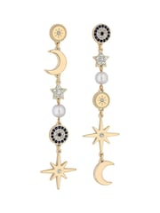 Mood Gold Tone Celestial Mismatch Drops Earrings - Image 3 of 3