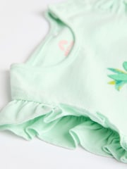 Pastel Pink/ Blue Animal 100% Cotton Baby Rompers 2 Pack - Image 6 of 7