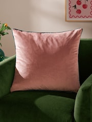 Furn Blush/Teal Meridian Velvet 55 x 55cm Cushion Cover - Image 1 of 7