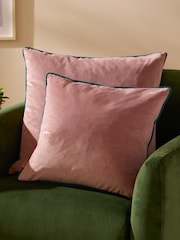 Furn Blush/Teal Meridian Velvet 55 x 55cm Cushion Cover - Image 2 of 7