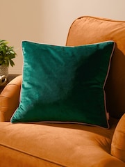Furn Green Meridian Velvet 45cm X 45cm Cushion Cover - Image 1 of 5