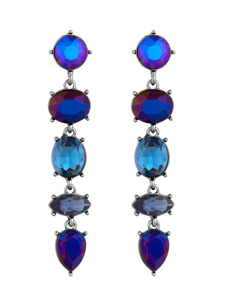 Mood Blue Stone Linear Drop Earrings - Image 1 of 1