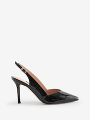 Nine West Womens 'Joniu' Black Patent Slingback Heeled Pumps with Buckle - Image 1 of 1