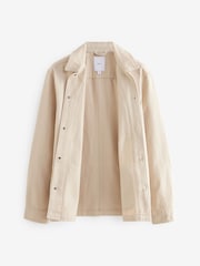 Ecru White Twill Chore Shacket Overshirt - Image 6 of 10