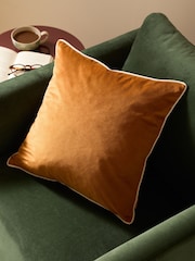 Furn Ginger/Ecru Meridian Velvet 45 x 45cm Cushion Cover - Image 1 of 7