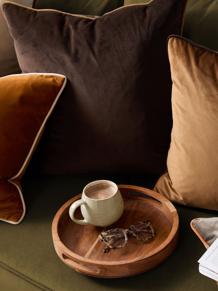 Furn Ginger/Ecru Meridian Velvet 45 x 45cm Cushion Cover - Image 2 of 7 Furn Ginger/Ecru Meridian Velvet 45 x 45cm Cushion Cover - Image 2 of 7