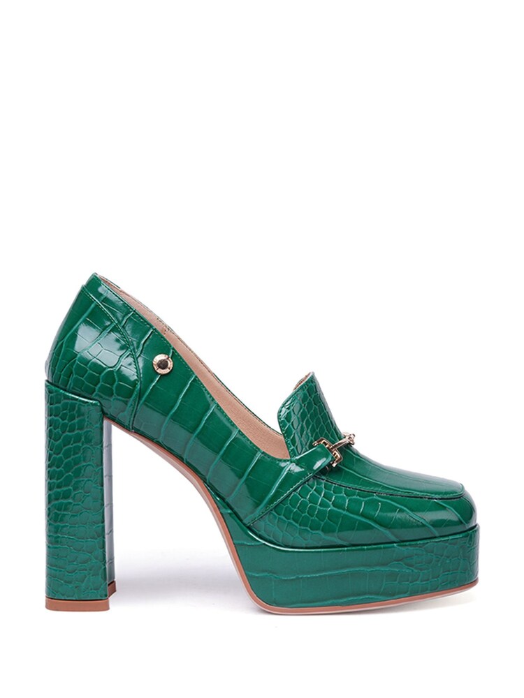 Mocassins à talon carré effet croco Nine West femme - Image 1 of 2