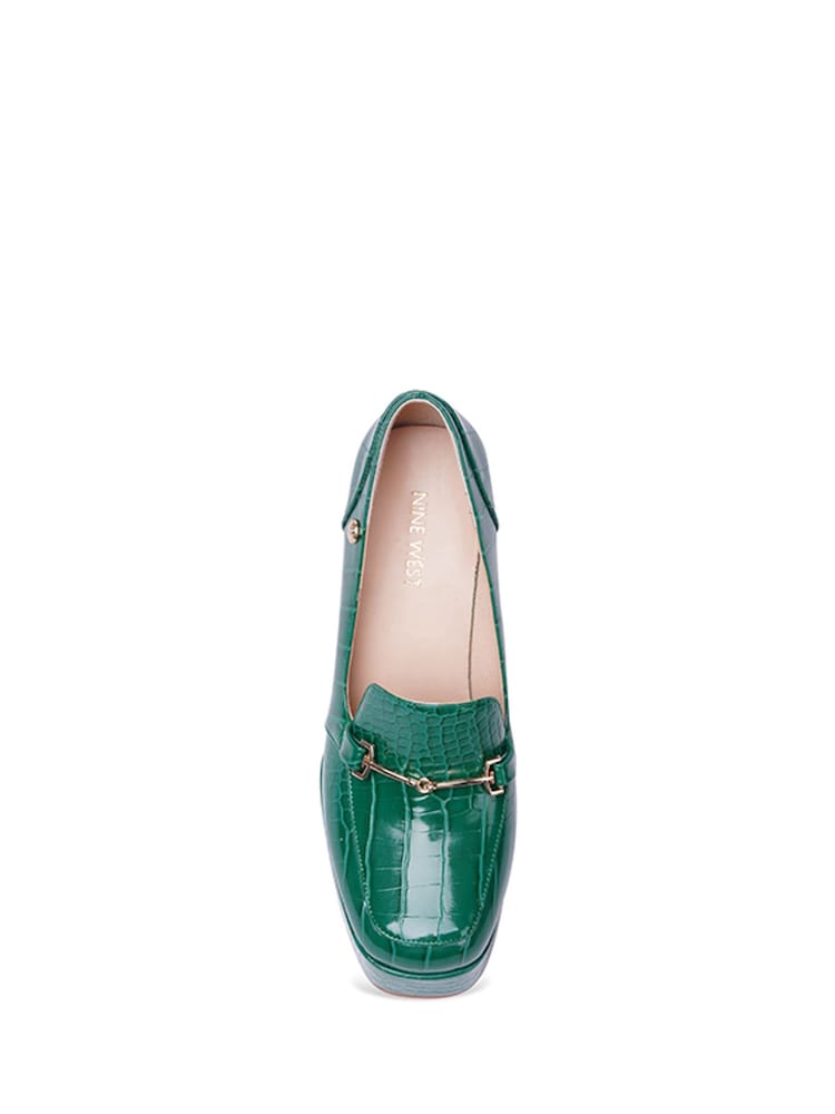 Mocassins à talon carré effet croco Nine West femme - Image 2 of 2