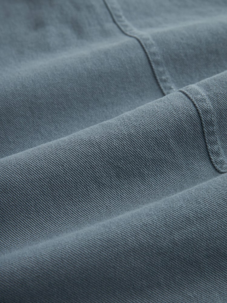 Blue Twill Chore Shacket 100% Cotton Overshirt - Image 10 of 10