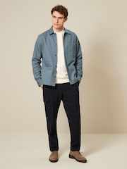 Blue Twill Chore Shacket 100% Cotton Overshirt - Image 2 of 10