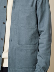 Blue Twill Chore Shacket 100% Cotton Overshirt - Image 4 of 10
